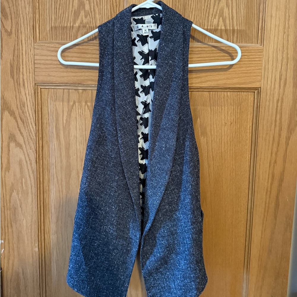 CAbi Black and White Patterned Vest